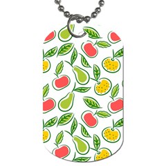 Fruit Fruits Food Illustration Background Pattern Dog Tag (one Side) by Ravend