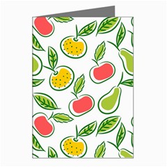 Fruit Fruits Food Illustration Background Pattern Greeting Cards (pkg Of 8) by Ravend