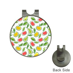 Fruit Fruits Food Illustration Background Pattern Hat Clips With Golf Markers by Ravend