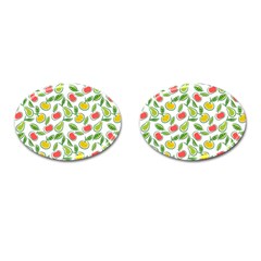 Fruit Fruits Food Illustration Background Pattern Cufflinks (oval) by Ravend