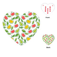 Fruit Fruits Food Illustration Background Pattern Playing Cards Single Design (heart) by Ravend