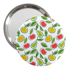 Fruit Fruits Food Illustration Background Pattern 3  Handbag Mirrors by Ravend