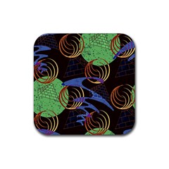 Pyramid Sphere Colorful Background Rubber Coaster (square) by Ravend