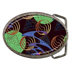 Pyramid Sphere Colorful Background Belt Buckles by Ravend