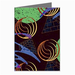 Pyramid Sphere Colorful Background Greeting Card by Ravend