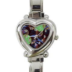 Pyramid Sphere Colorful Background Heart Italian Charm Watch by Ravend