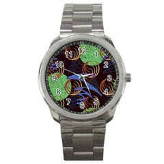 Pyramid Sphere Colorful Background Sport Metal Watch by Ravend