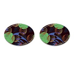 Pyramid Sphere Colorful Background Cufflinks (oval) by Ravend