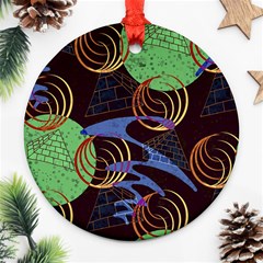 Pyramid Sphere Colorful Background Round Ornament (two Sides) by Ravend