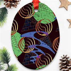 Pyramid Sphere Colorful Background Oval Ornament (two Sides) by Ravend