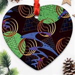 Pyramid Sphere Colorful Background Heart Ornament (Two Sides) Front