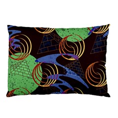 Pyramid Sphere Colorful Background Pillow Case by Ravend