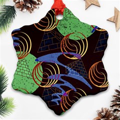 Pyramid Sphere Colorful Background Snowflake Ornament (two Sides) by Ravend