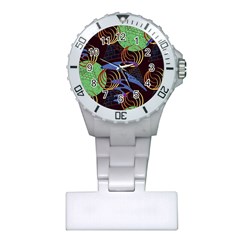 Pyramid Sphere Colorful Background Plastic Nurses Watch by Ravend