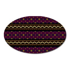 Background Flower Abstract Pattern Oval Magnet by Ravend