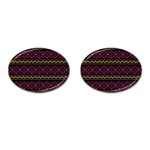 Background Flower Abstract Pattern Cufflinks (Oval) Front(Pair)