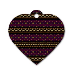 Background Flower Abstract Pattern Dog Tag Heart (one Side) by Ravend