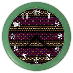 Background Flower Abstract Pattern Color Wall Clock by Ravend