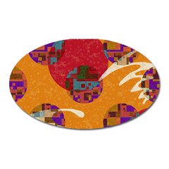 Abstract Backgroundgraphic Wallpaper Oval Magnet by Ravend