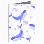 Whale Fish Sea Pattern Mammal Ocean Greeting Card Left