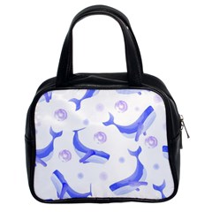 Whale Fish Sea Pattern Mammal Ocean Classic Handbag (two Sides) by Ravend