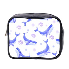 Whale Fish Sea Pattern Mammal Ocean Mini Toiletries Bag (two Sides) by Ravend