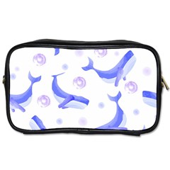 Whale Fish Sea Pattern Mammal Ocean Toiletries Bag (two Sides) by Ravend