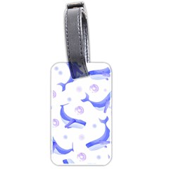 Whale Fish Sea Pattern Mammal Ocean Luggage Tag (two Sides) by Ravend