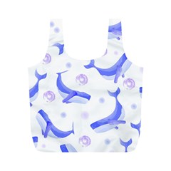 Whale Fish Sea Pattern Mammal Ocean Full Print Recycle Bag (m) by Ravend