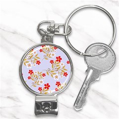 Nature Illustration Pattern Flower Floral Nail Clippers Key Chain by Ravend