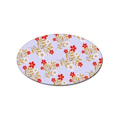 Nature Illustration Pattern Flower Floral Sticker Oval (100 Pack)