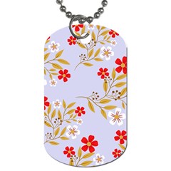 Nature Illustration Pattern Flower Floral Dog Tag (two Sides) by Ravend