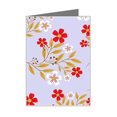 Nature Illustration Pattern Flower Floral Mini Greeting Card by Ravend