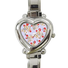 Nature Illustration Pattern Flower Floral Heart Italian Charm Watch by Ravend