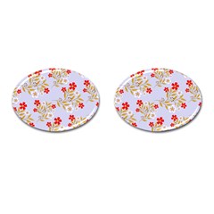 Nature Illustration Pattern Flower Floral Cufflinks (oval) by Ravend