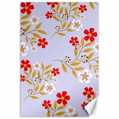 Nature Illustration Pattern Flower Floral Canvas 12  X 18  by Ravend