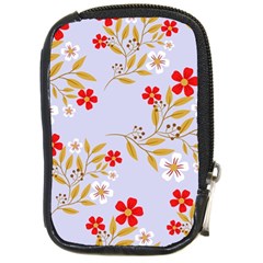 Nature Illustration Pattern Flower Floral Compact Camera Leather Case by Ravend