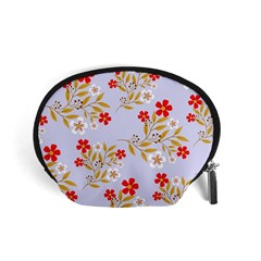 Nature Illustration Pattern Flower Floral Accessory Pouch (small) by Ravend