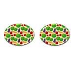 Food Illustration Pattern Texture Cufflinks (Oval) Front(Pair)