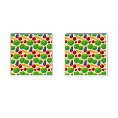 Food Illustration Pattern Texture Cufflinks (square) by Ravend