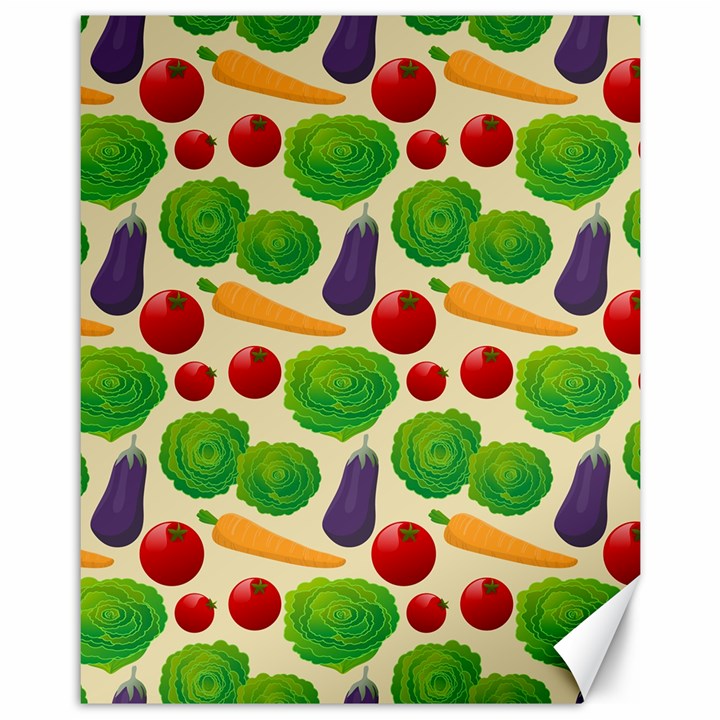 Food Illustration Pattern Texture Canvas 11  x 14 