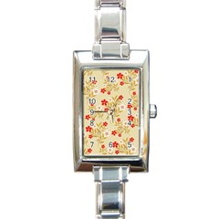 Illustration Pattern Flower Floral Rectangle Italian Charm Watch by Ravend