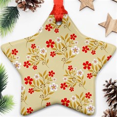 Illustration Pattern Flower Floral Star Ornament (two Sides)