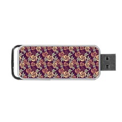 Illustration Flower Floral Nature Pattern Background Portable Usb Flash (one Side)