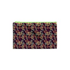 Illustration Flower Floral Nature Pattern Background Cosmetic Bag (xs) by Ravend