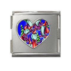 Merry Christmas Mega Link Heart Italian Charm (18mm)