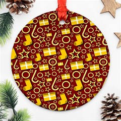 Pattern Paper Fabric Wrapping Ornament (round) by Ravend