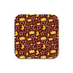 Pattern Paper Fabric Wrapping Rubber Square Coaster (4 Pack) by Ravend