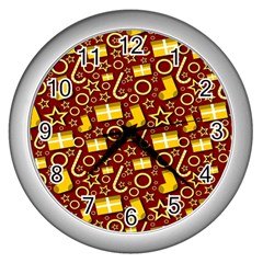 Pattern Paper Fabric Wrapping Wall Clock (silver) by Ravend