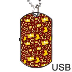 Pattern Paper Fabric Wrapping Dog Tag Usb Flash (two Sides) by Ravend